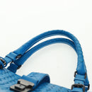 BOTTEGA VENETA INTRECCIATO Rome Hand Bag Leather Blue 171265 Auth 161672V-8