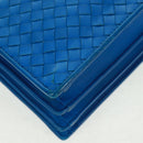 BOTTEGA VENETA INTRECCIATO Aktetas Leer Blauw Auth 161673V-9