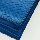 BOTTEGA VENETA INTRECCIATO Aktetas Leer Blauw Auth 161673V-16