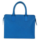 BOTTEGA VENETA INTRECCIATO Aktetas Leer Blauw Auth 161673V-13