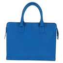 BOTTEGA VENETA INTRECCIATO Aktetas Leer Blauw Auth 161673V-2