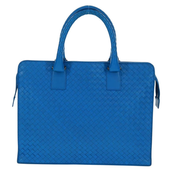 BOTTEGA VENETA INTRECCIATO Aktetas Leer Blauw Auth 161673V