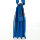 BOTTEGA VENETA INTRECCIATO Aktetas Leer Blauw Auth 161673V-3
