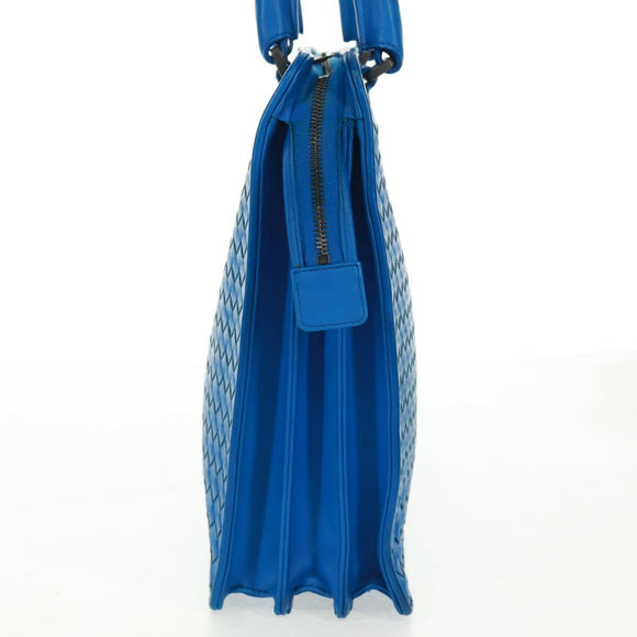 BOTTEGA VENETA INTRECCIATO Aktetas Leer Blauw Auth 161673V