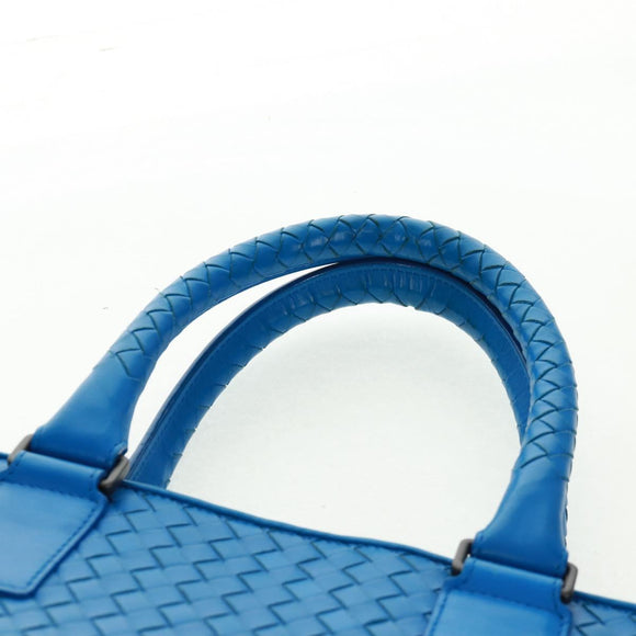 BOTTEGA VENETA INTRECCIATO Aktetas Leer Blauw Auth 161673V
