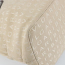 BVLGARI Tote Bag Canvas Ivory Silver Auth 161674-14