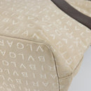 BVLGARI Tote Bag Canvas Ivory Silver Auth 161674-15