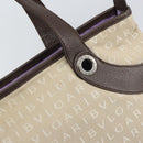 BVLGARI Tote Bag Canvas Ivory Silver Auth 161674-17