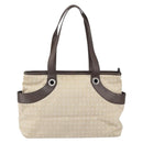 BVLGARI Tote Bag Canvas Ivory Silver Auth 161674-13
