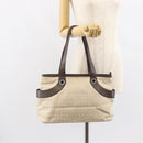 BVLGARI Tote Bag Canvas Ivory Silver Auth 161674-23