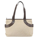 BVLGARI Tote Bag Canvas Ivory Silver Auth 161674-2