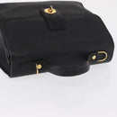GUCCI Hand Bag Leather Gold Black Auth 161675-6
