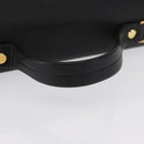 GUCCI Hand Bag Leather Gold Black Auth 161675-7