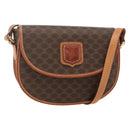 CELINE Macadam Canvas Shoulder Bag PVC Brown Gold Auth 161676-1