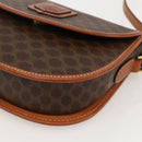 CELINE Macadam Canvas Shoulder Bag PVC Brown Gold Auth 161676-10
