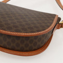 CELINE Macadam Canvas Shoulder Bag PVC Brown Gold Auth 161676-12