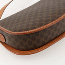 CELINE Macadam Canvas Shoulder Bag PVC Brown Gold Auth 161676-13