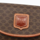 CELINE Macadam Canvas Shoulder Bag PVC Brown Gold Auth 161676-14