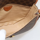 CELINE Macadam Canvas Shoulder Bag PVC Brown Gold Auth 161676-18