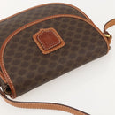 CELINE Macadam Canvas Shoulder Bag PVC Brown Gold Auth 161676-6