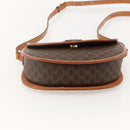 CELINE Macadam Canvas Shoulder Bag PVC Brown Gold Auth 161676-9