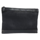 BALENCIAGA Clutch Bag Canvas Silver Black 373834 Auth 161677-1