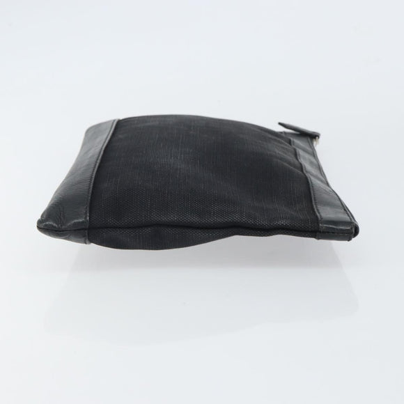 BALENCIAGA Clutch Bag Canvas Silver Black 373834 Auth 161677