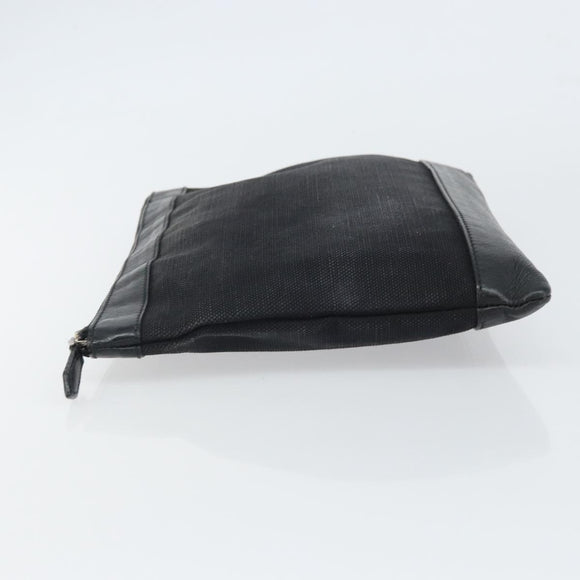 BALENCIAGA Clutch Bag Canvas Silver Black 373834 Auth 161677