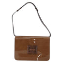 Salvatore Ferragamo Gancini Shoulder Bag Enamel Beige Gold Auth 161678-13