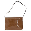 Salvatore Ferragamo Gancini Shoulder Bag Enamel Beige Gold Auth 161678-2