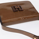 Salvatore Ferragamo Gancini Shoulder Bag Enamel Beige Gold Auth 161678-6