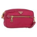 PRADA Shoulder Bag Nylon Pink Gold Auth 161682V-1