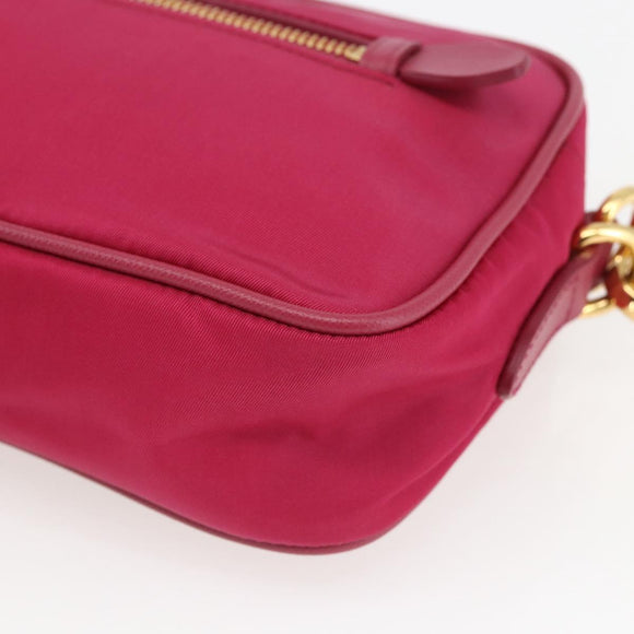 PRADA Shoulder Bag Nylon Pink Gold Auth 161682V