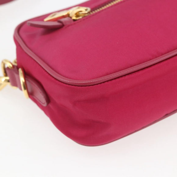 PRADA Shoulder Bag Nylon Pink Gold Auth 161682V