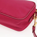 PRADA Shoulder Bag Nylon Pink Gold Auth 161682V-12