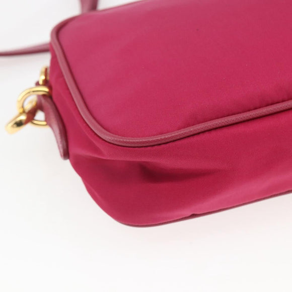 PRADA Shoulder Bag Nylon Pink Gold Auth 161682V