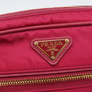 PRADA Shoulder Bag Nylon Pink Gold Auth 161682V-15