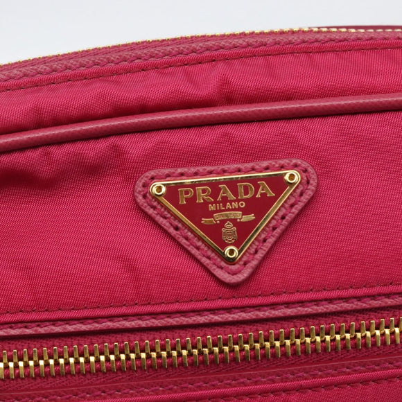 PRADA Shoulder Bag Nylon Pink Gold Auth 161682V