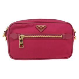 PRADA Shoulder Bag Nylon Pink Gold Auth 161682V - 0