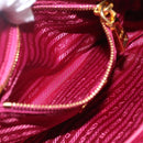 PRADA Shoulder Bag Nylon Pink Gold Auth 161682V-21