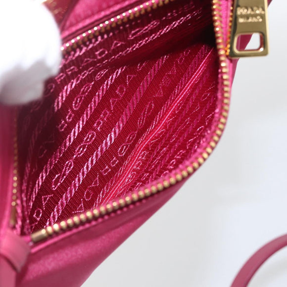 PRADA Shoulder Bag Nylon Pink Gold Auth 161682V
