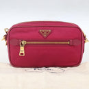 PRADA Shoulder Bag Nylon Pink Gold Auth 161682V-25