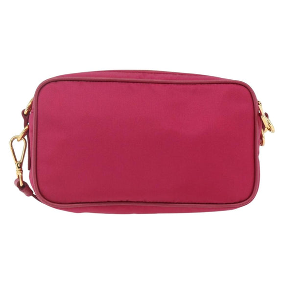 PRADA Shoulder Bag Nylon Pink Gold Auth 161682V