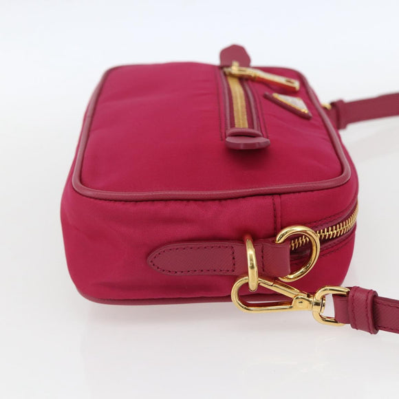 PRADA Shoulder Bag Nylon Pink Gold Auth 161682V