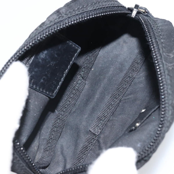 PRADA Pouch Nylon Black Silver Auth 161683