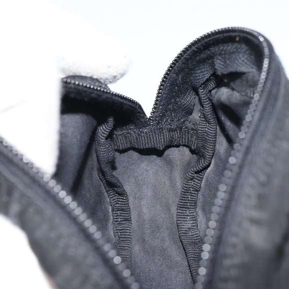 PRADA Pouch Nylon Black Silver Auth 161683