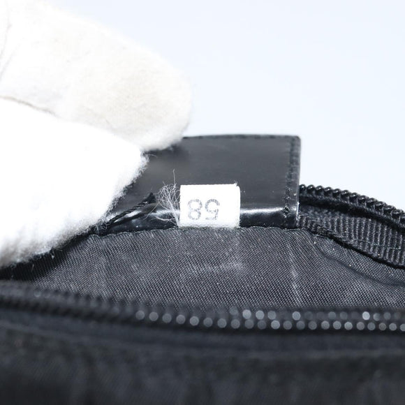 PRADA Pouch Nylon Black Silver Auth 161683