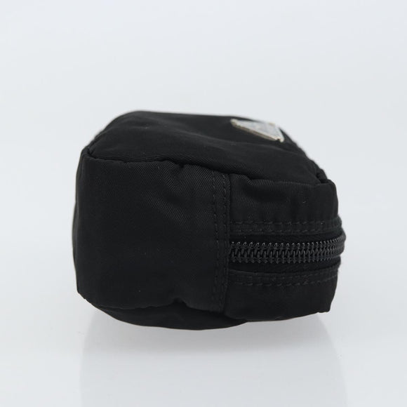 PRADA Pouch Nylon Black Silver Auth 161683