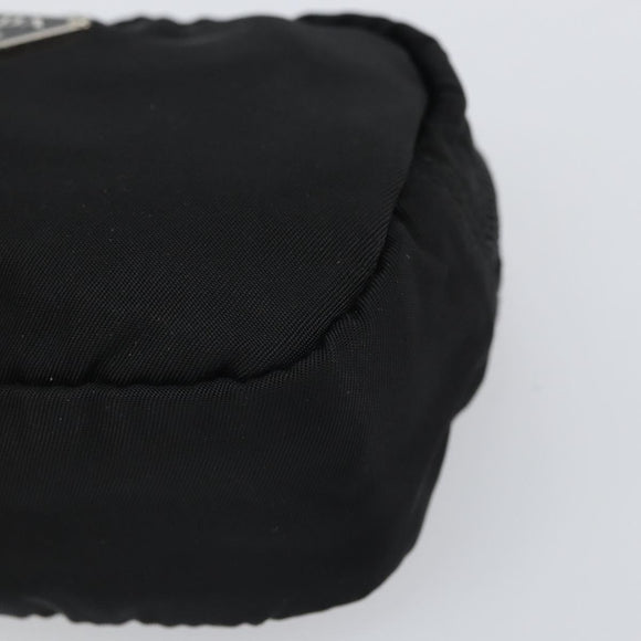 PRADA Pouch Nylon Black Silver Auth 161683