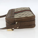 GUCCI GG Supreme Web Sherry Line Shoulder Bag PVC Beige Auth 161685-3